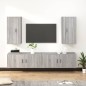 vidaXL 4-tlg. TV-Schrank-Set Grau Sonoma Holzwerkstoff vidaXL 4-tlg. TV-Schrank-Set Grau Sonoma Holzwerkstoff