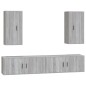 vidaXL 4-tlg. TV-Schrank-Set Grau Sonoma Holzwerkstoff vidaXL 4-tlg. TV-Schrank-Set Grau Sonoma Holzwerkstoff