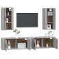 vidaXL 4-tlg. TV-Schrank-Set Grau Sonoma Holzwerkstoff vidaXL 4-tlg. TV-Schrank-Set Grau Sonoma Holzwerkstoff