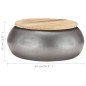 vidaXL Couchtisch Grau 68x68x30 cm Massivholz Mango vidaXL Couchtisch Grau 68x68x30 cm Massivholz Mango