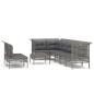 vidaXL 9-tlg. Garten-Lounge-Set mit Kissen Grau Poly Rattan vidaXL 9-tlg. Garten-Lounge-Set mit Kissen Grau Poly Rattan