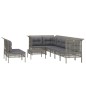 vidaXL 9-tlg. Garten-Lounge-Set mit Kissen Grau Poly Rattan vidaXL 9-tlg. Garten-Lounge-Set mit Kissen Grau Poly Rattan
