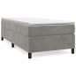 vidaXL Boxspringbett mit Matratze Hellgrau 90x190 cm Samt vidaXL Boxspringbett mit Matratze Hellgrau 90x190 cm Samt