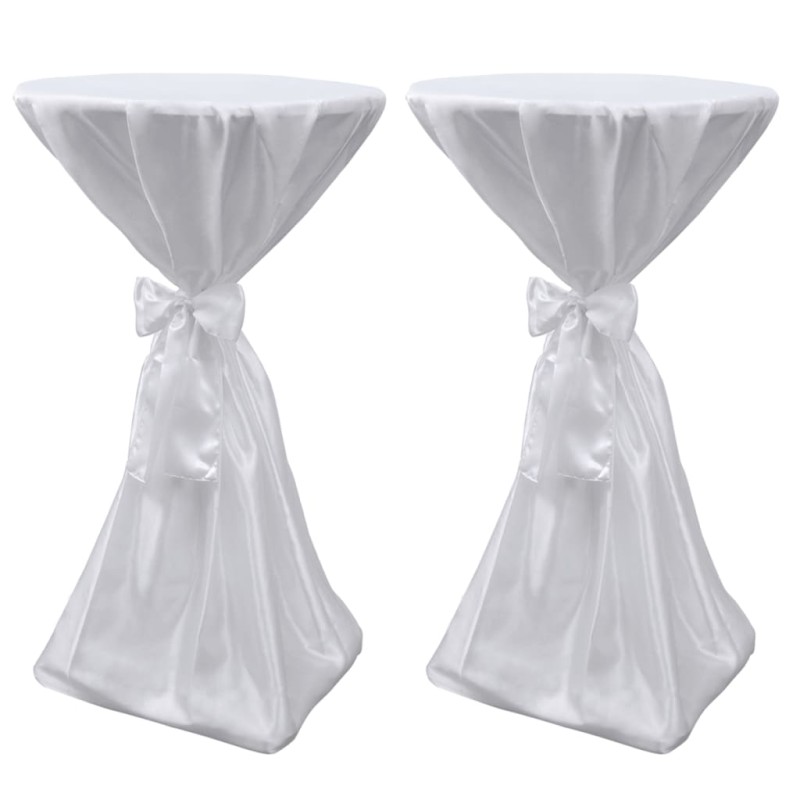 2 x Tischhusse Stehtischhusse weiß 60 cm 2 x Tischhusse Stehtischhusse weiß 60 cm