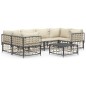 vidaXL 7-tlg. Garten-Lounge-Set mit Kissen Anthrazit Poly Rattan vidaXL 7-tlg. Garten-Lounge-Set mit Kissen Anthrazit Poly Rattan