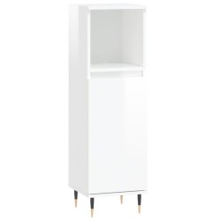 vidaXL Badschrank Hochglanz-Weiß 30x30x100 cm Holzwerkstoff