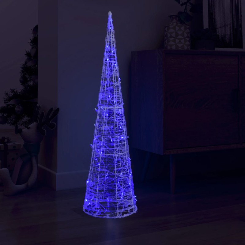 vidaXL LED-Kegel Acryl Weihnachtsdeko Pyramide Blau 120 cm vidaXL LED-Kegel Acryl Weihnachtsdeko Pyramide Blau 120 cm