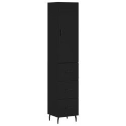 vidaXL Highboard Schwarz 34,5x34x180 cm Holzwerkstoff