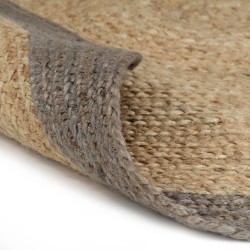 vidaXL Teppich Handgefertigt Jute mit Grauem Rand 150 cm