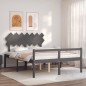 vidaXL Massivholzbett mit Kopfteil Grau 140x200 cm vidaXL Massivholzbett mit Kopfteil Grau 140x200 cm