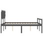 vidaXL Massivholzbett mit Kopfteil Grau 140x200 cm vidaXL Massivholzbett mit Kopfteil Grau 140x200 cm