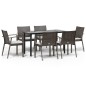 vidaXL 7-tlg. Garten-Essgruppe mit Kissen Poly Rattan und Stahl vidaXL 7-tlg. Garten-Essgruppe mit Kissen Poly Rattan und Stahl