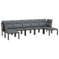 vidaXL 7-tlg. Garten-Lounge-Set Schwarz und Grau Poly Rattan vidaXL 7-tlg. Garten-Lounge-Set Schwarz und Grau Poly Rattan