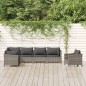 vidaXL 7-tlg. Garten-Lounge-Set mit Kissen Grau Poly Rattan vidaXL 7-tlg. Garten-Lounge-Set mit Kissen Grau Poly Rattan