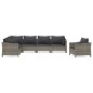 vidaXL 7-tlg. Garten-Lounge-Set mit Kissen Grau Poly Rattan vidaXL 7-tlg. Garten-Lounge-Set mit Kissen Grau Poly Rattan