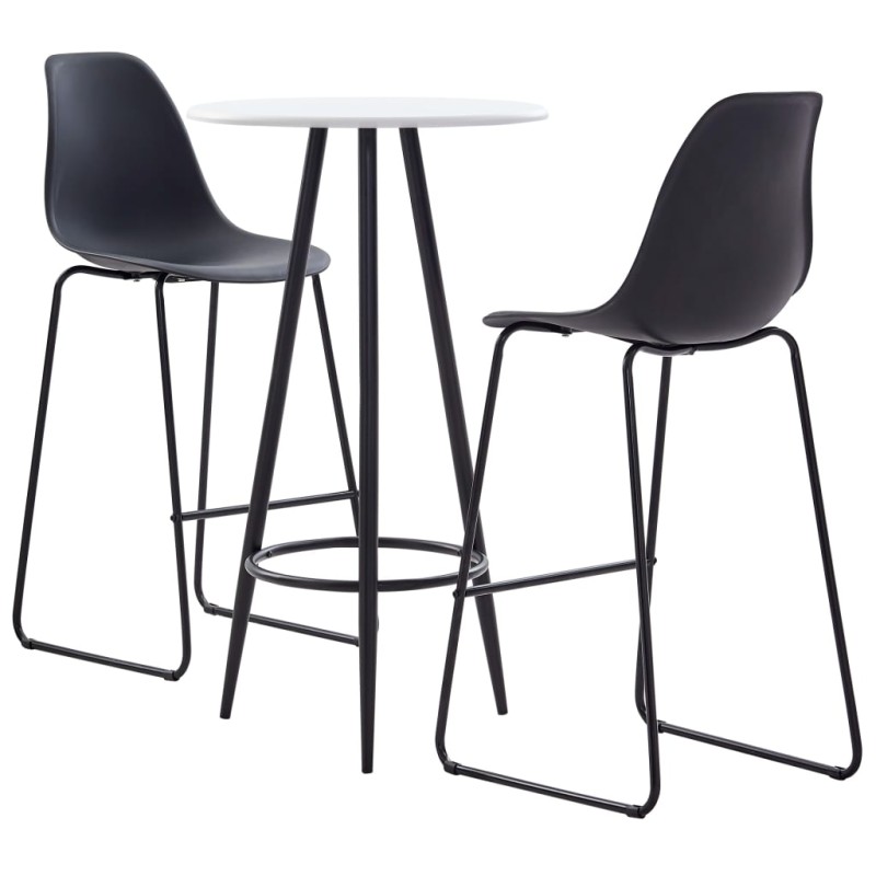 vidaXL 3-tlg. Bar-Set Kunststoff Schwarz vidaXL 3-tlg. Bar-Set Kunststoff Schwarz