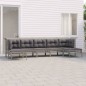 vidaXL 7-tlg. Garten-Lounge-Set mit Kissen Grau Poly Rattan vidaXL 7-tlg. Garten-Lounge-Set mit Kissen Grau Poly Rattan