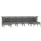 vidaXL 7-tlg. Garten-Lounge-Set mit Kissen Grau Poly Rattan vidaXL 7-tlg. Garten-Lounge-Set mit Kissen Grau Poly Rattan