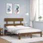 vidaXL Massivholzbett mit Kopfteil Honigbraun 140x200 cm vidaXL Massivholzbett mit Kopfteil Honigbraun 140x200 cm