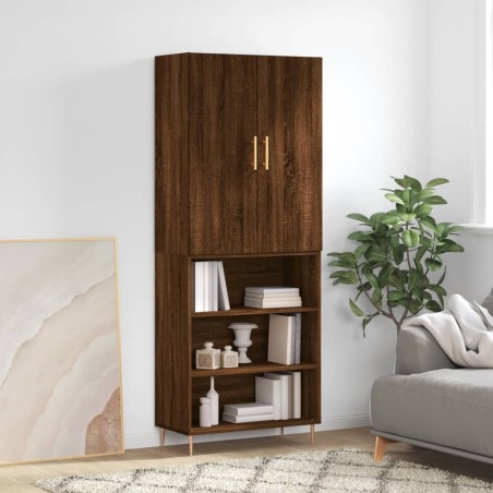 Highboard Braun Eichen-Optik 69,5x34x180 cm Holzwerkstoff