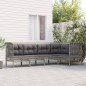 vidaXL 5-tlg. Garten-Lounge-Set mit Kissen Grau Poly Rattan vidaXL 5-tlg. Garten-Lounge-Set mit Kissen Grau Poly Rattan
