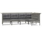 vidaXL 5-tlg. Garten-Lounge-Set mit Kissen Grau Poly Rattan vidaXL 5-tlg. Garten-Lounge-Set mit Kissen Grau Poly Rattan