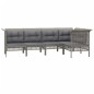 vidaXL 5-tlg. Garten-Lounge-Set mit Kissen Grau Poly Rattan vidaXL 5-tlg. Garten-Lounge-Set mit Kissen Grau Poly Rattan