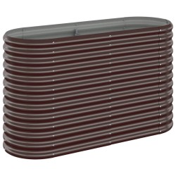 vidaXL Hochbeet Pulverbeschichteter Stahl 114x40x68 cm Braun