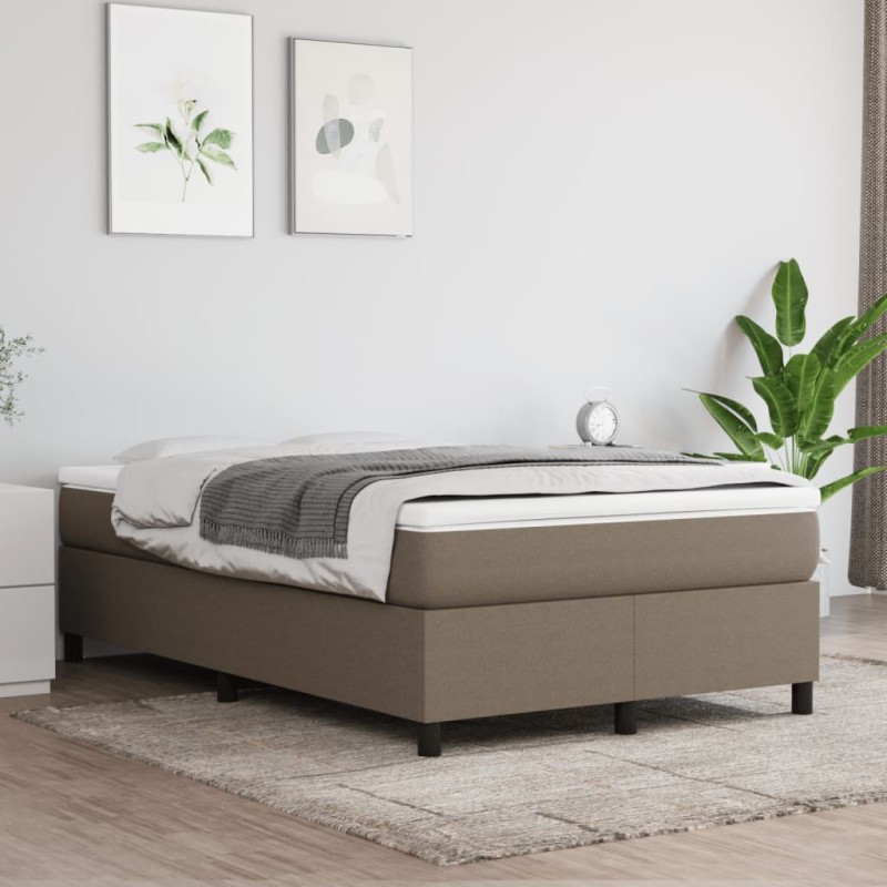 vidaXL Boxspringbett mit Matratze Taupe 120x200 cm Stoff vidaXL Boxspringbett mit Matratze Taupe 120x200 cm Stoff