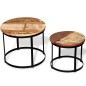 vidaXL 2-tlg. Couchtisch-Set Altholz Massiv Rund 40cm/50cm vidaXL 2-tlg. Couchtisch-Set Altholz Massiv Rund 40cm/50cm