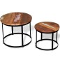 vidaXL 2-tlg. Couchtisch-Set Altholz Massiv Rund 40cm/50cm vidaXL 2-tlg. Couchtisch-Set Altholz Massiv Rund 40cm/50cm