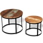 vidaXL 2-tlg. Couchtisch-Set Altholz Massiv Rund 40cm/50cm vidaXL 2-tlg. Couchtisch-Set Altholz Massiv Rund 40cm/50cm