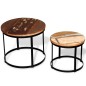 vidaXL 2-tlg. Couchtisch-Set Altholz Massiv Rund 40cm/50cm vidaXL 2-tlg. Couchtisch-Set Altholz Massiv Rund 40cm/50cm