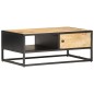 vidaXL Couchtisch mit Geschnitzter Tür 90x55x36 cm Raues Mangoholz vidaXL Couchtisch mit Geschnitzter Tür 90x55x36 cm Raues Mangoholz