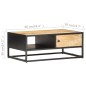 vidaXL Couchtisch mit Geschnitzter Tür 90x55x36 cm Raues Mangoholz vidaXL Couchtisch mit Geschnitzter Tür 90x55x36 cm Raues Mangoholz