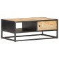 vidaXL Couchtisch mit Geschnitzter Tür 90x55x36 cm Raues Mangoholz vidaXL Couchtisch mit Geschnitzter Tür 90x55x36 cm Raues Mangoholz