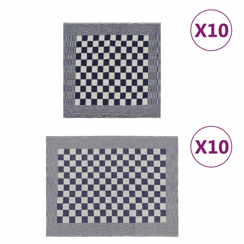vidaXL 20-tlg. Handtuch-Set Blau und Weiß Baumwolle vidaXL 20-tlg. Handtuch-Set Blau und Weiß Baumwolle