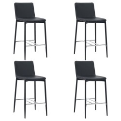 Barhocker 4 Stk. Schwarz Kunstleder