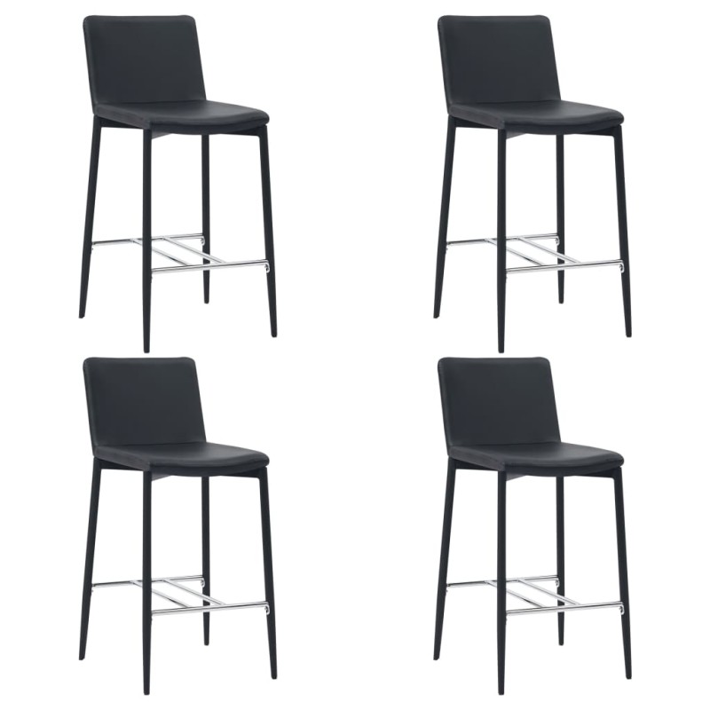Barhocker 4 Stk. Schwarz Kunstleder Barhocker 4 Stk. Schwarz Kunstleder