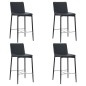 Barhocker 4 Stk. Schwarz Kunstleder Barhocker 4 Stk. Schwarz Kunstleder