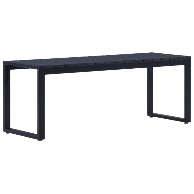 vidaXL Gartenbank 120,5 cm PS-Platte Schwarz vidaXL Gartenbank 120,5 cm PS-Platte Schwarz