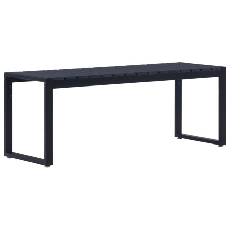 vidaXL Gartenbank 120,5 cm PS-Platte Schwarz  