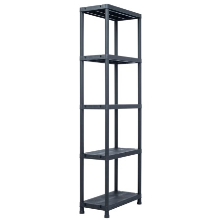 vidaXL Lagerregale 5 Stk. Schwarz 125 kg 60 x 30 x 180 cm Kunststoff