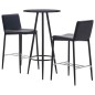 3-tlg. Bar-Set Kunstleder Schwarz 3-tlg. Bar-Set Kunstleder Schwarz