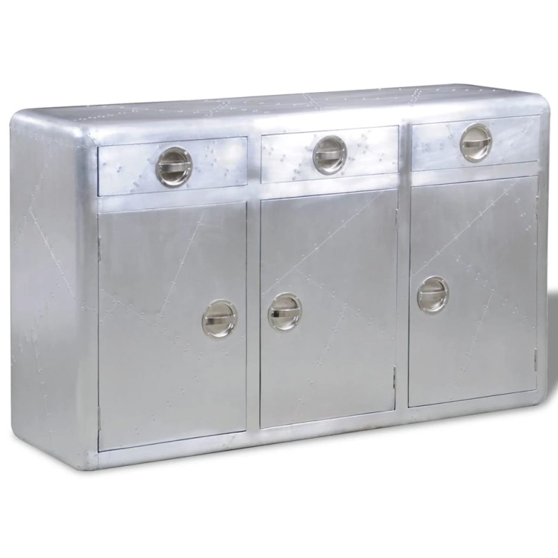 vidaXL Pilot Sideboard 3 Schubladen Vintage Aviatik Flugzeug Aluminium vidaXL Pilot Sideboard 3 Schubladen Vintage Aviatik Flugzeug Aluminium