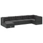 vidaXL 7-tlg. Garten-Lounge-Set mit Kissen Schwarz Poly Rattan vidaXL 7-tlg. Garten-Lounge-Set mit Kissen Schwarz Poly Rattan