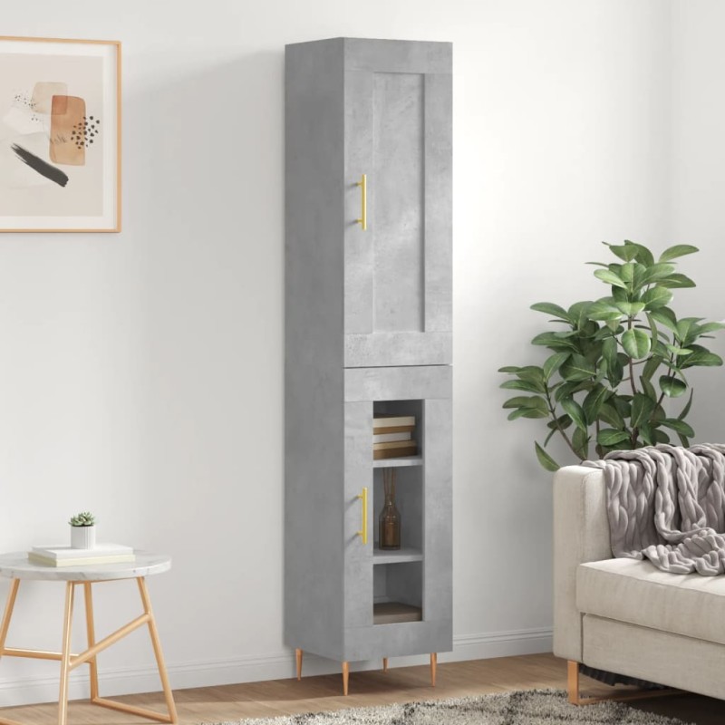 vidaXL Highboard Betongrau 34,5x34x180 cm Holzwerkstoff vidaXL Highboard Betongrau 34,5x34x180 cm Holzwerkstoff