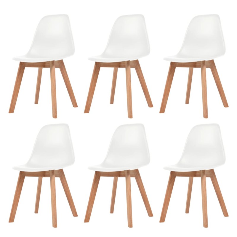 vidaXL Esszimmerstühle 6 Stk. Weiß Kunststoff vidaXL Esszimmerstühle 6 Stk. Weiß Kunststoff