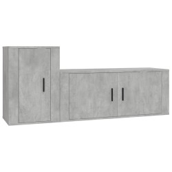 vidaXL 2-tlg. TV-Schrank-Set Betongrau Holzwerkstoff