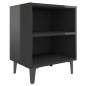 vidaXL Nachttische mit Metallbeinen 2Stk. Hochglanz-Schwarz 40x30x50cm vidaXL Nachttische mit Metallbeinen 2Stk. Hochglanz-Schwarz 40x30x50cm